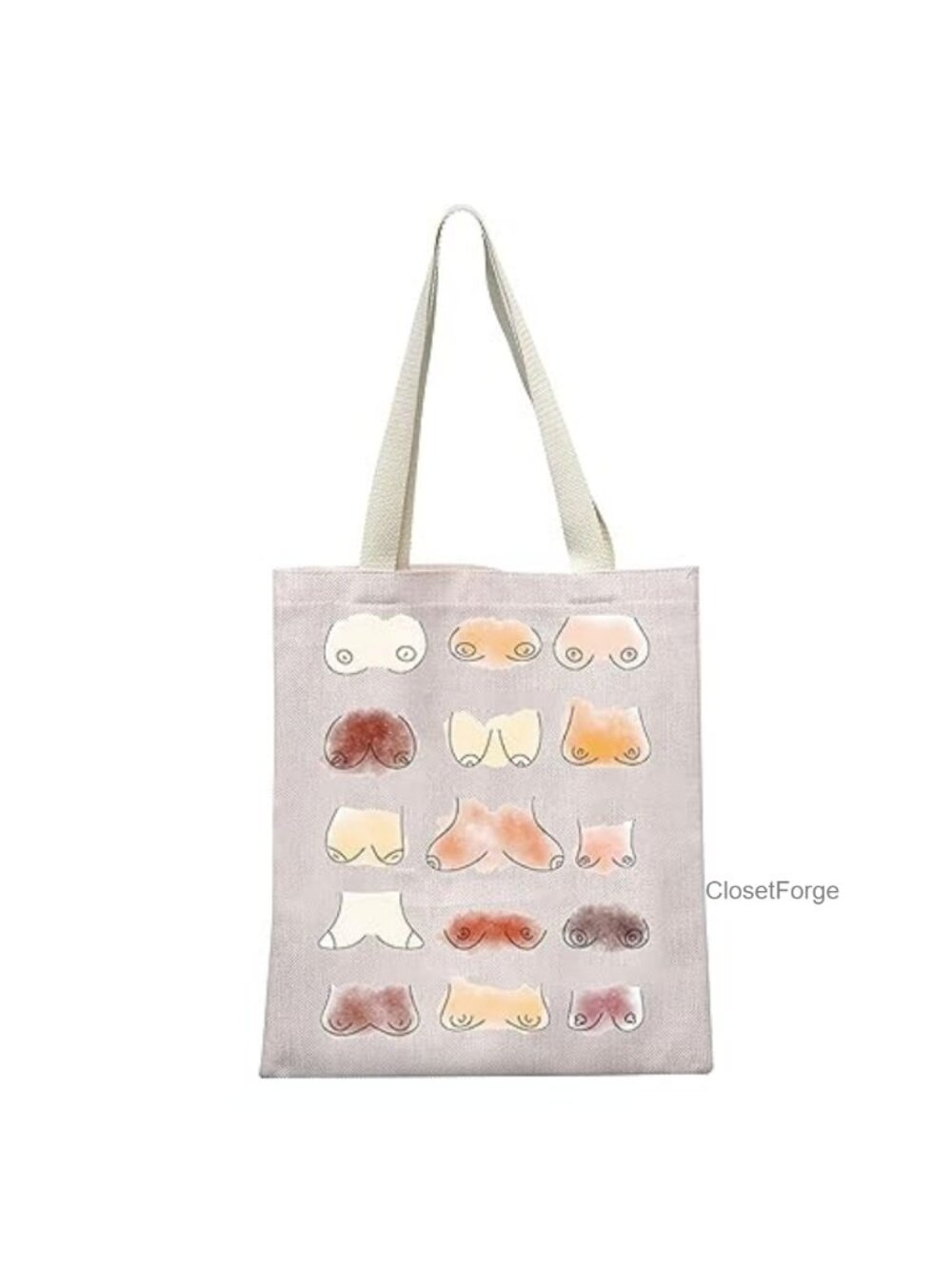 XYANFA Canvas Tote Bag Breast Cancer Awareness Body Positivity